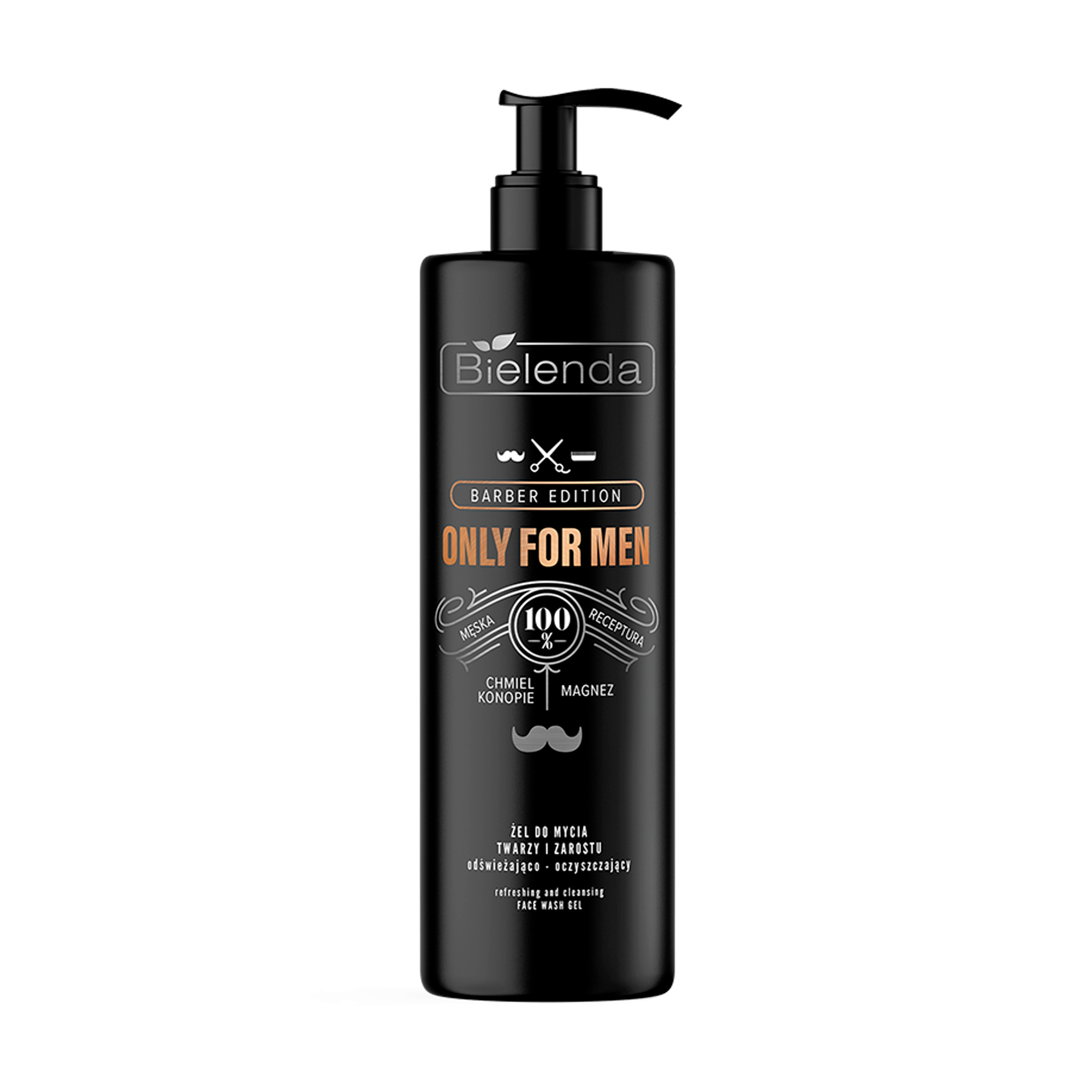 Чоловічий очищувальний гель для обличчя та бороди Bielenda Barber Edition Only For Men, 190 мл